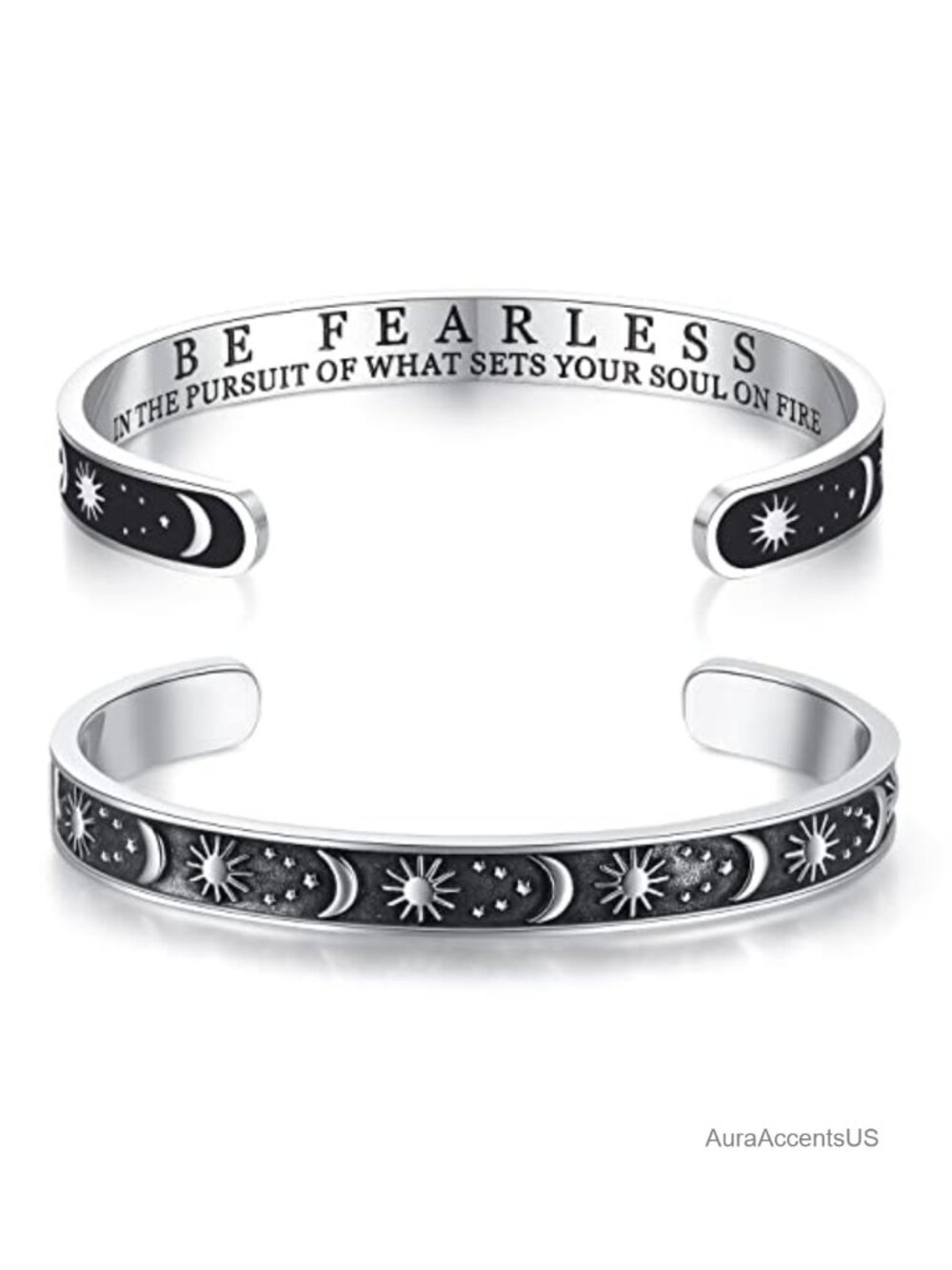 Stainless Steel Inspirational Cuff Bracelet Engraved Adjustable